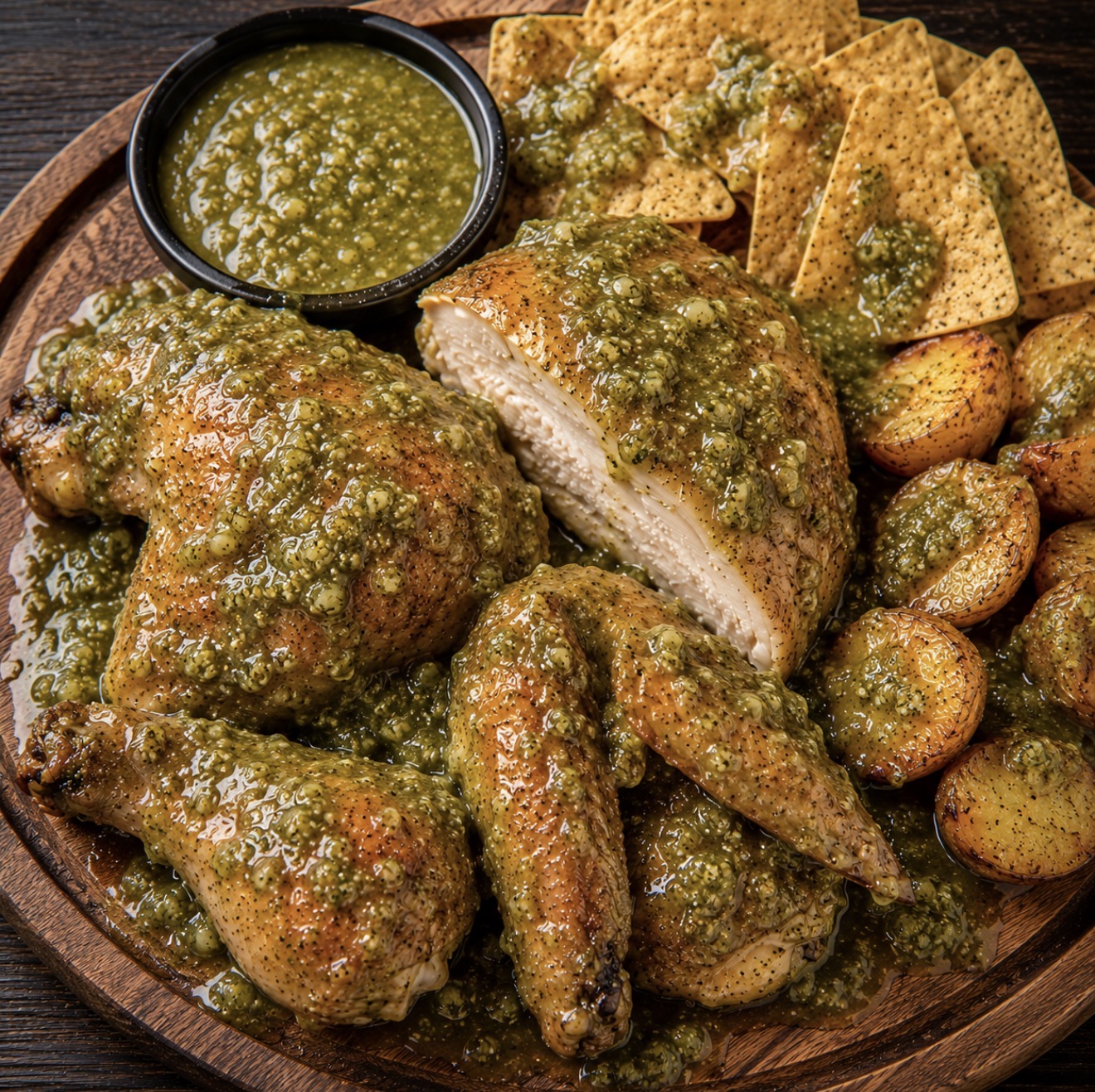 ½ Pollo Bañado en Salsa